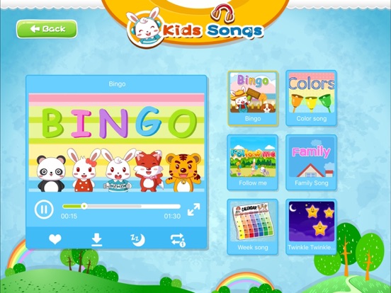 Kids Songs，Children Song, Learning Kids song，English Songs for Children 1-9 Years Old iPad screenshot 3 - Education app