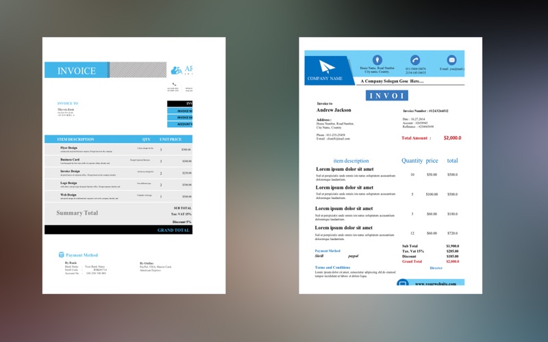 invoice for excel - us letter size iphone screenshot 1