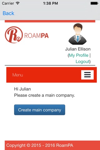 RoamPA screenshot 2