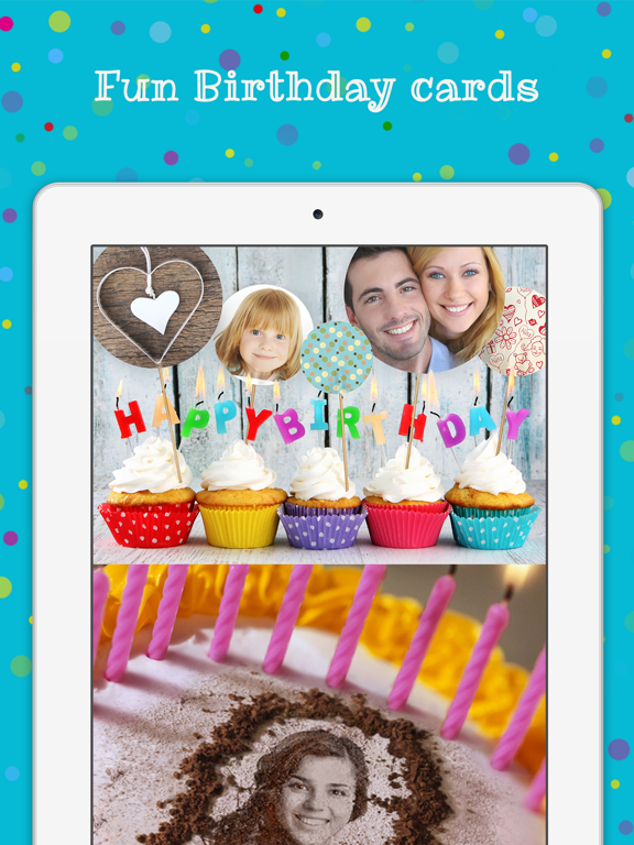 Birthday Cards Free: happy birthday photo frame, gift cards & invitation makerのおすすめ画像1