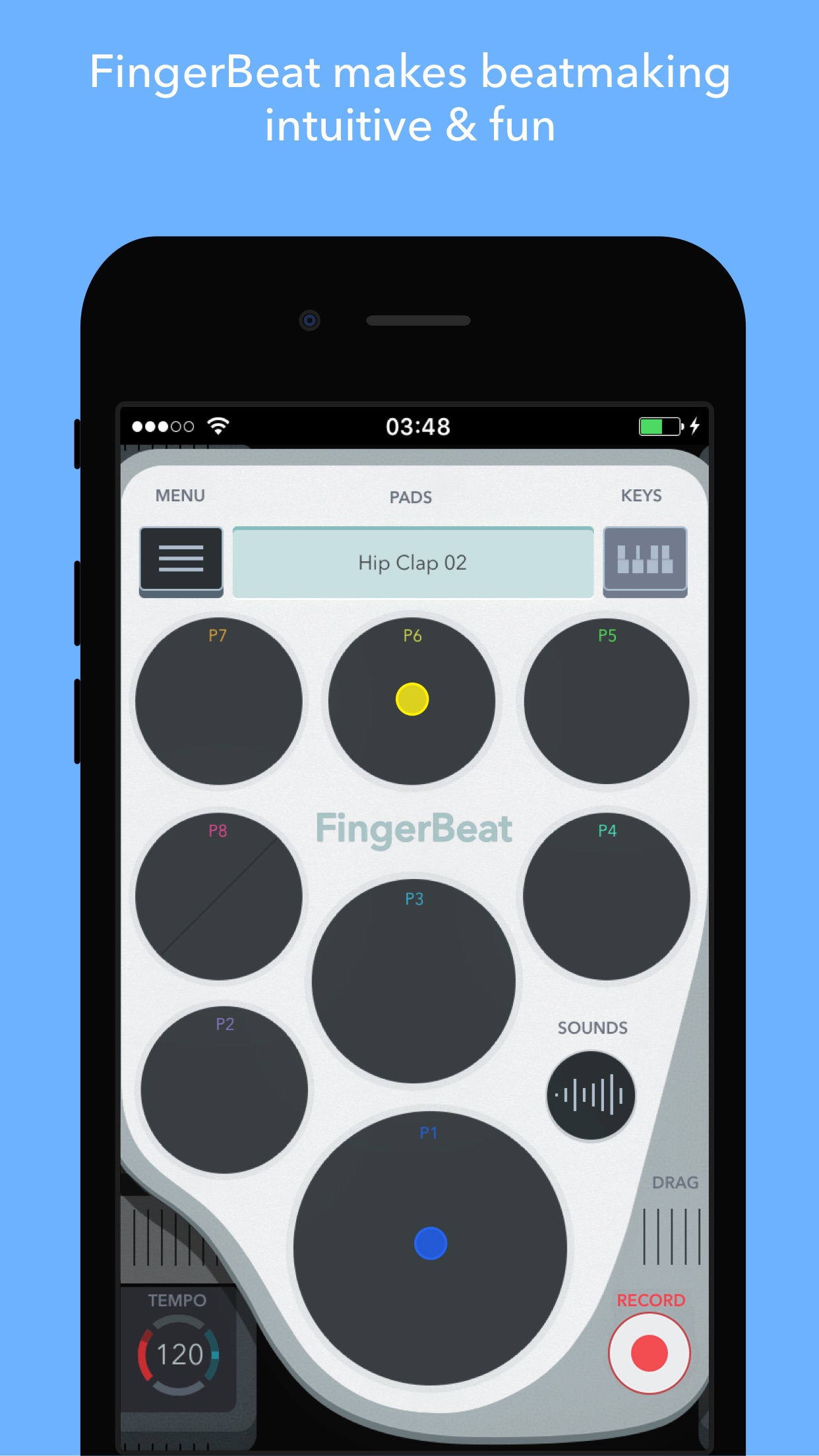 Screenshot do app FingerBeat