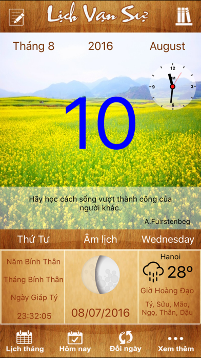 Lịch Vạn Sự 2016 - Xem ngày đẹp cưới hỏi, thời tiết iPhone screenshot 1 - Lifestyle app
