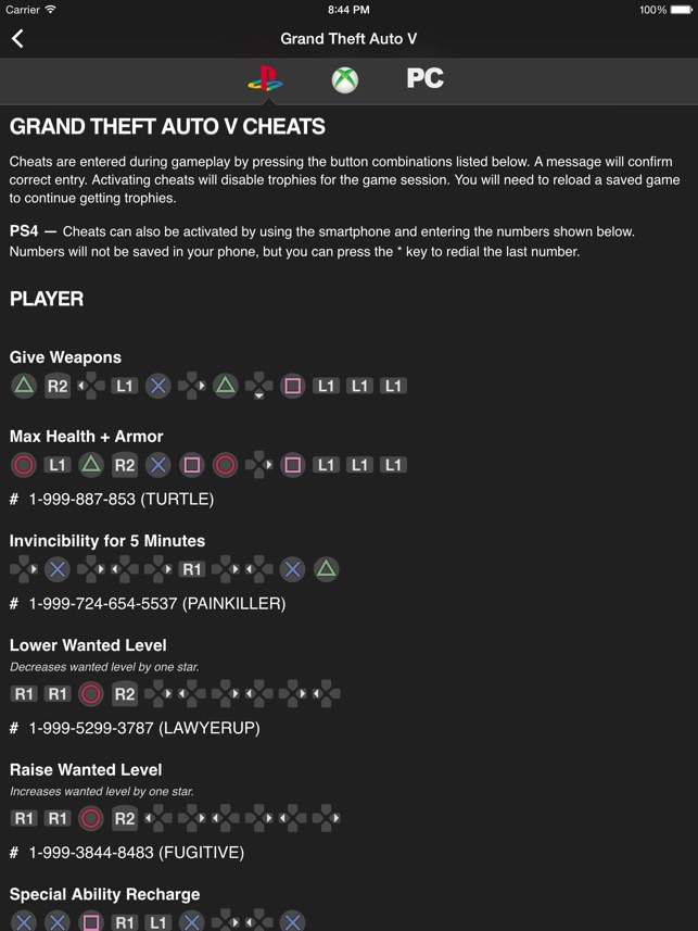 cylinder bright under Cheats for GTA - for all Grand Theft Auto games on the App Store
