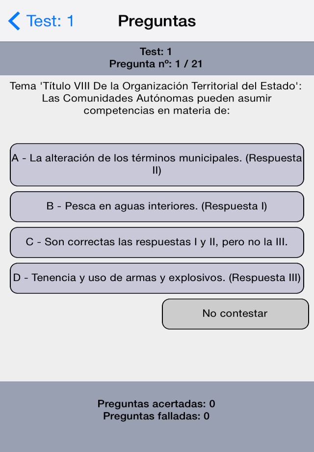 Constitucion Test Examenes screenshot 2