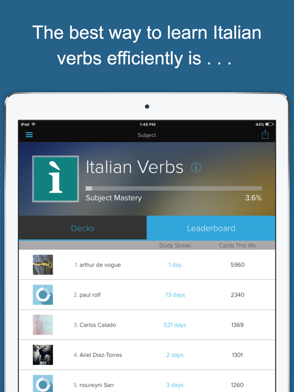 Screenshot #4 for Learn Italian Verbs