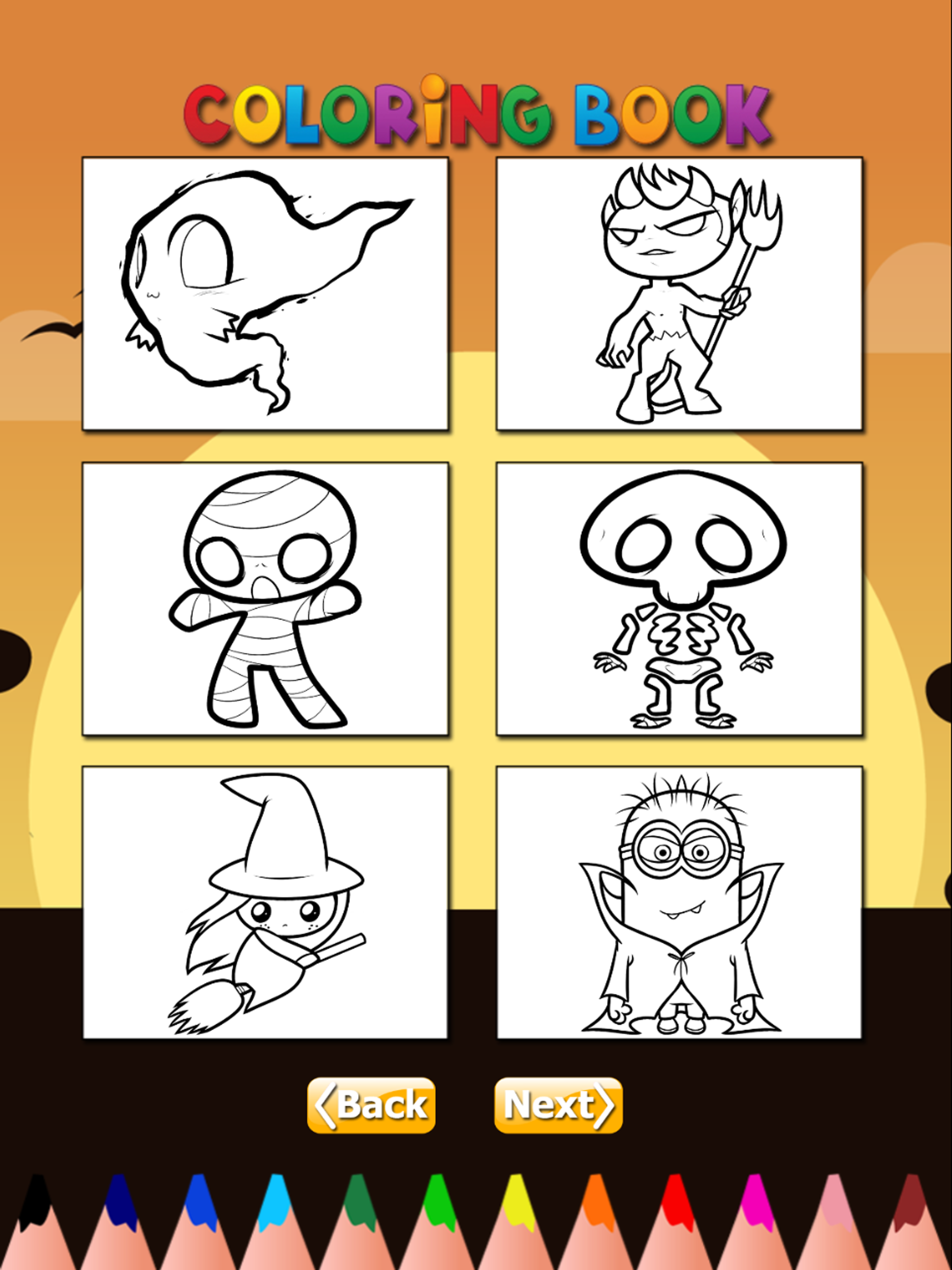 The Ghost Coloring Book Free Games HD: Learn to draw and color a devil, witch, skull and more screenshot 10