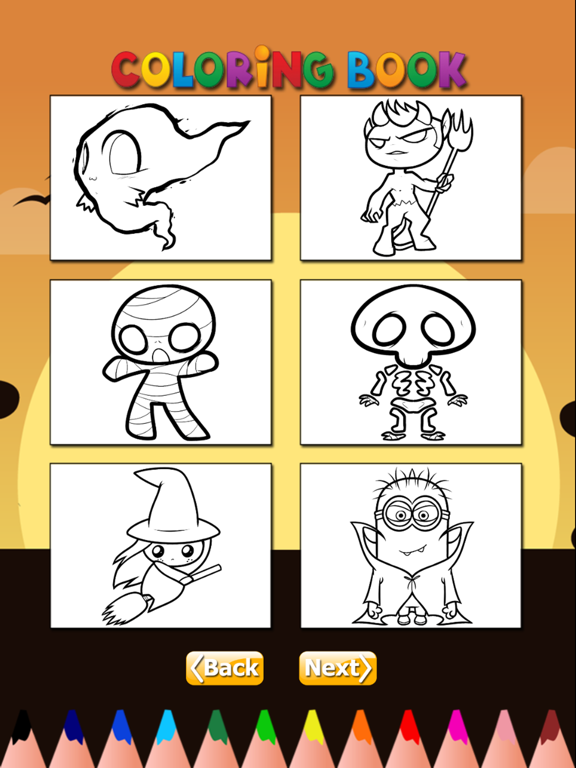 The Ghost Coloring Book Free Games HD: Learn to draw and color a devil, witch, skull and more iPad screenshot