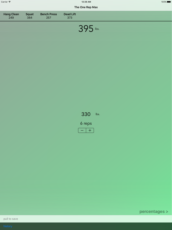 The One Rep Max iPad screenshot 2 - Health & Fitness app