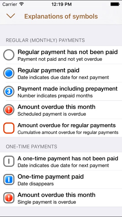 Payments – scheduled earnings and expenses reminder