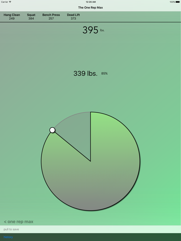 The One Rep Max iPad screenshot 1 - Health & Fitness app