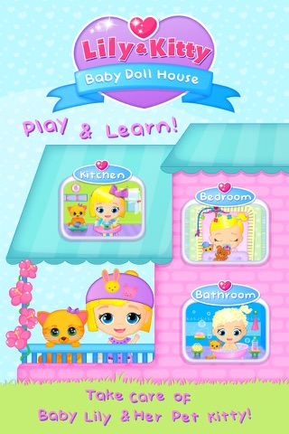 Lily & Kitty Baby Doll House - Little Girl & Cute Kitten Care screenshot 4