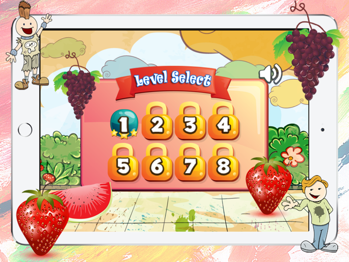 Cute fruit iq matching games for toddler