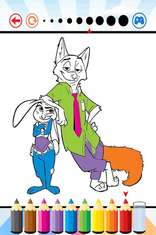 Coloring Book For Kid Education Game - Nick and Judy Edition Drawing And Painting Free Game HDのおすすめ画像1