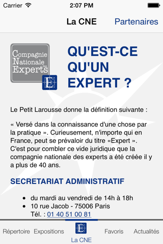 CNE Experts, l’application pratique et culturelle de la Compagnie Nationale des Experts screenshot 3