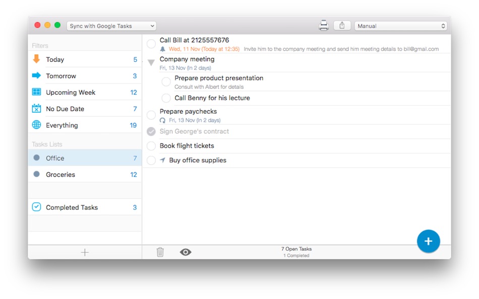 #1. gTasks - for Google Tasks (macOS) 来自: JulyApps Ltd
