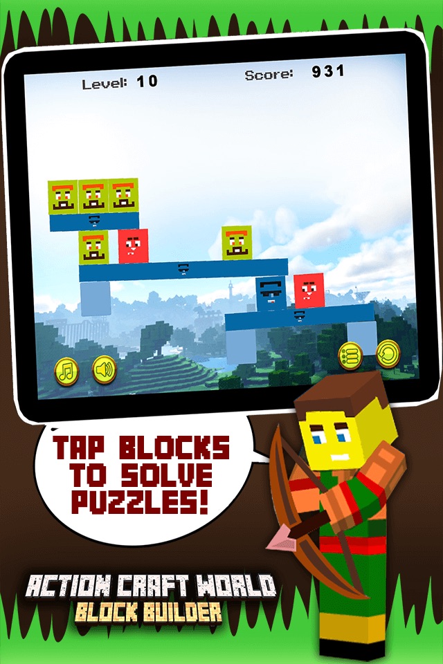 Action Craft World Block Builder - Mine Mini Heads Game screenshot 2