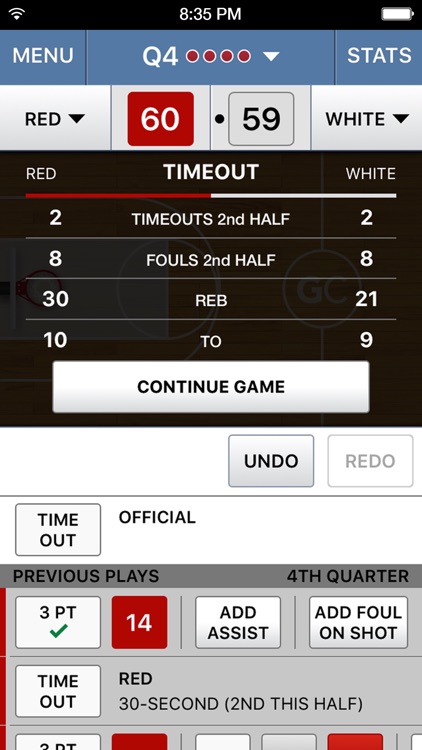 GameChanger Basketball Scorekeeper