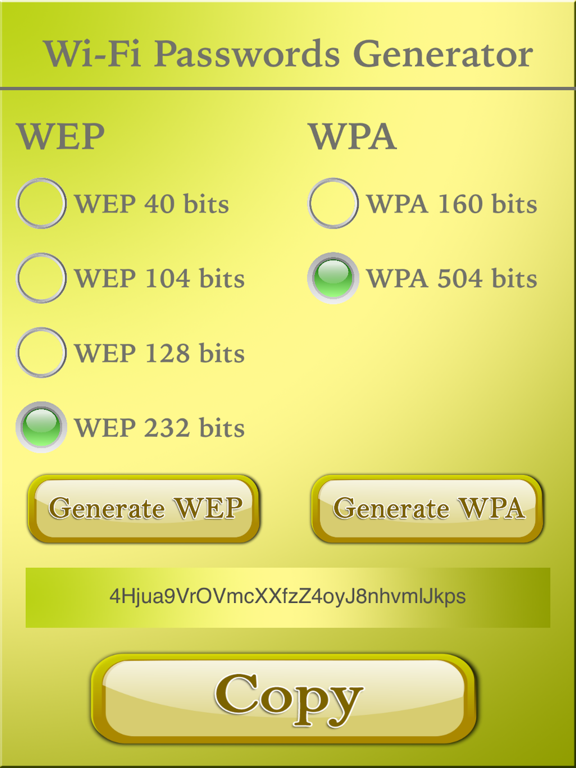 Wi-Fi Passwords Generator iPad screenshot