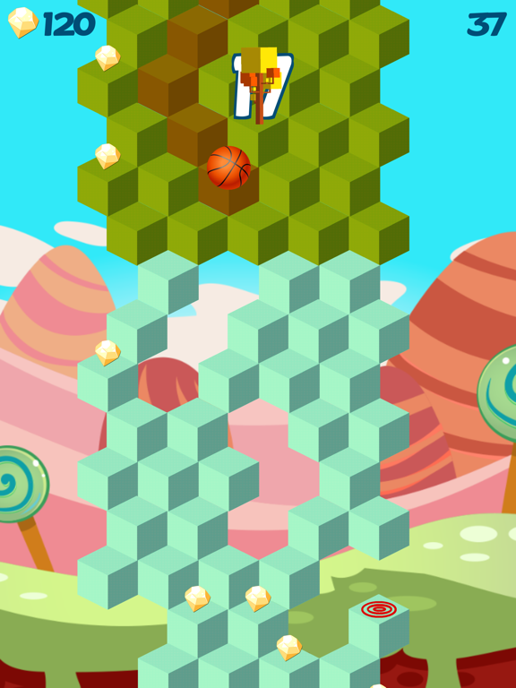 Cube Skip Ball Games - Reach up high in the sky play this endless blocks stacking free iPad screenshot