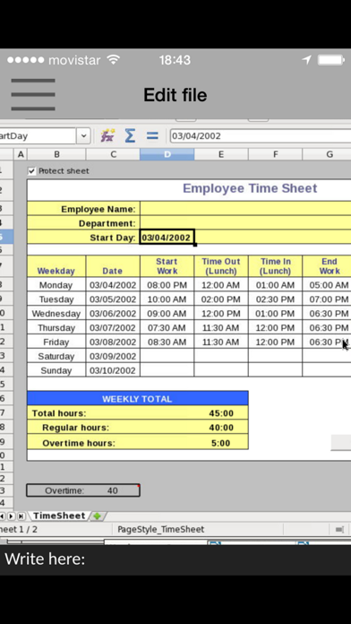 Screenshot #3 pour GlobalOffice xls, doc & odp