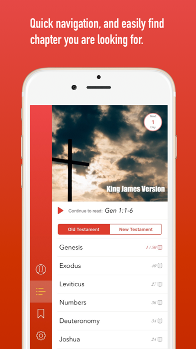 Screenshot #1 pour Bible - A beautiful,  modern Bible app thoughtfully designed for for quick navigation and powerful study of KJV and more.