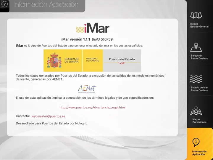 Captura de pantalla de IMar (iPad) en iPhone 5