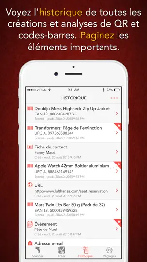 Capture d'écran de Scanify - Scanner De Codes-barres, Assistant De Shopping, Et Lecteur Et Générateur De Codes QR sur iPhone 5
