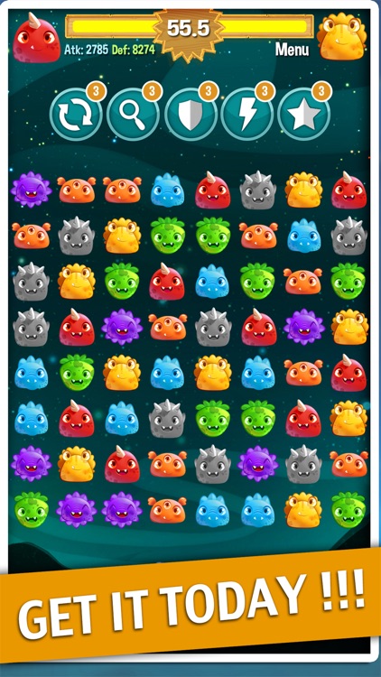 Alien Match 3 Battle : Cute monster ascendance puzzle free games for baby screenshot-4