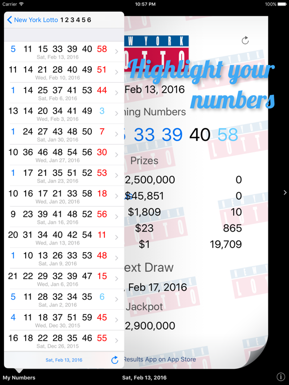 Screenshot #6 pour New York Lotto Results