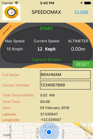 SpeedoMax – Record your Fastest Speed and Height screenshot 2