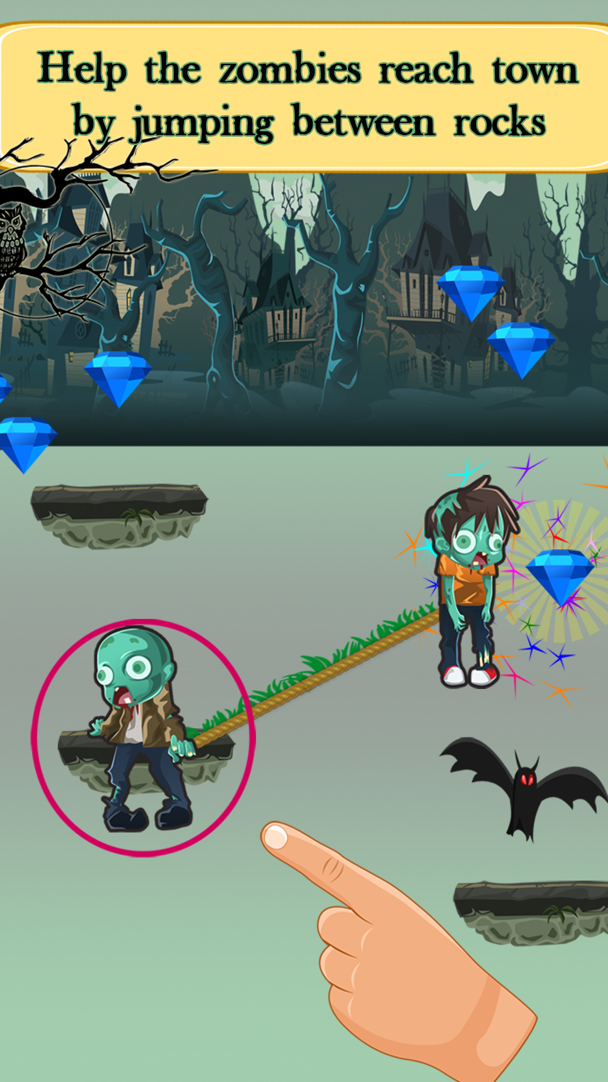 Zombies vs Bats - Rock Climbing Game screenshot 4