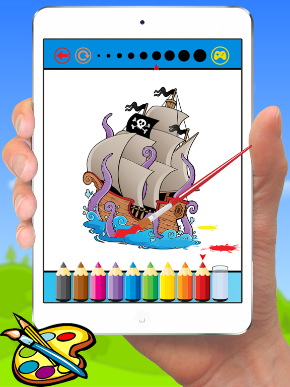 海賊のぬりえ - 子供のゲームのための海のデッサンのおすすめ画像4