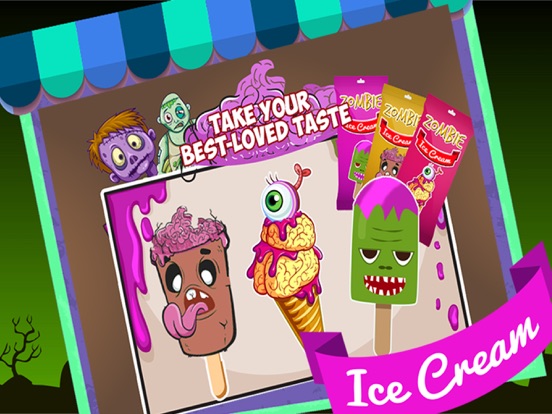 Zombie Ice Cream Factory Simulator - Learn how to make frozen snow cone,frosty icee popsicle and pops for zombies in this kitchen cooking game iPad screenshot