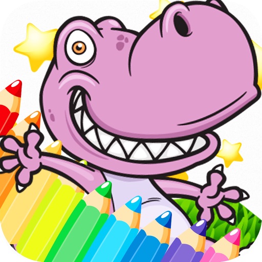 The Cute dinosaur Coloring book ( Drawing Pages ) - Good Activities Education Games For Kids App iOS App
