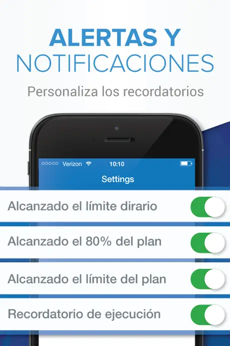 Data Manager - Track Usage of Móvil/Wi-Fi Plan with Datos Admini