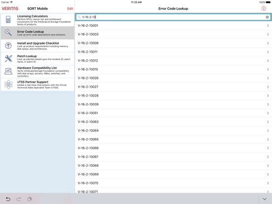 Screenshot #6 pour Veritas Services and Operations Readiness Tools (SORT) Mobile