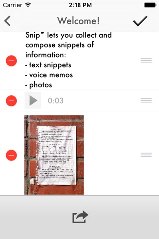 Snip* – Snippet Notebook for Text, Photos and Voice screenshot 2