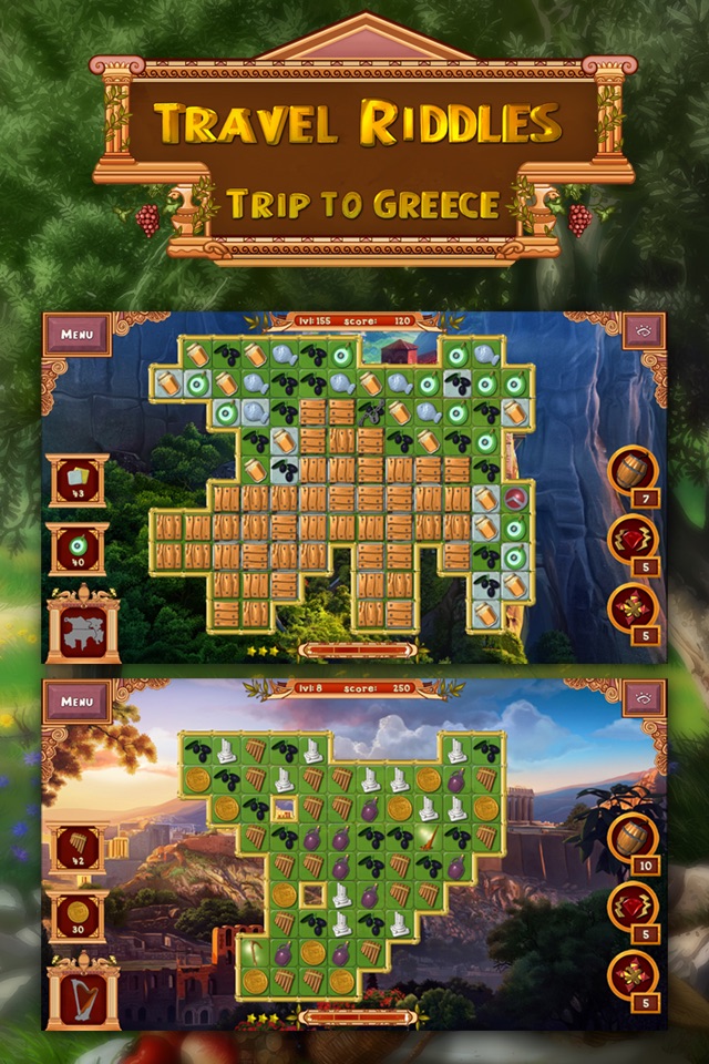 Travel Riddles: Trip To Greece - quest for Greek artifacts in a free matching puzzle game screenshot 2