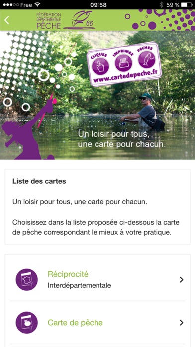 Screenshot #2 pour Appli Fédération Pêche 66
