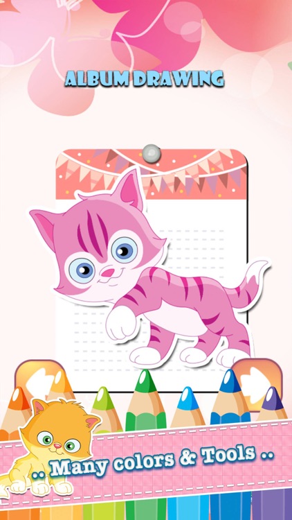 The Little Kitten Drawing Coloring Book Painting Pages learning games for kids