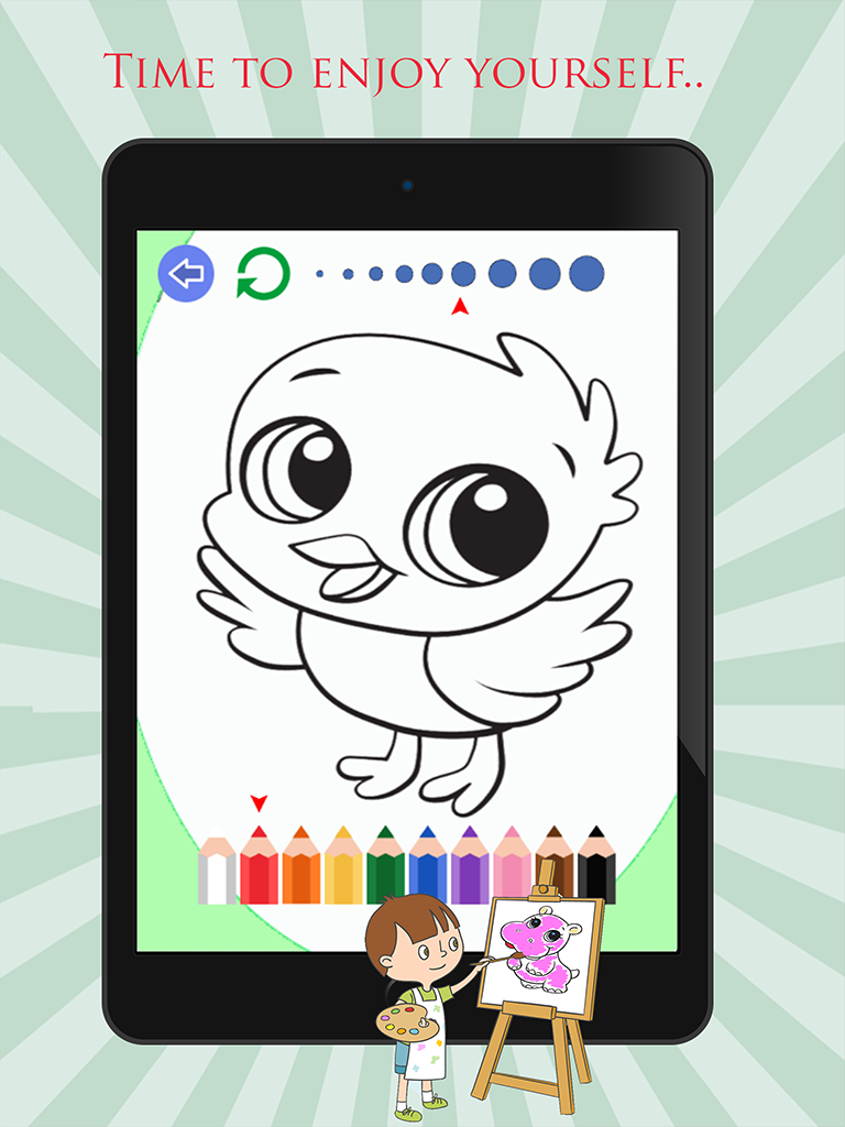 Baby Animal Cute Paint and Coloring Book - Free Games For Kids screenshot 8