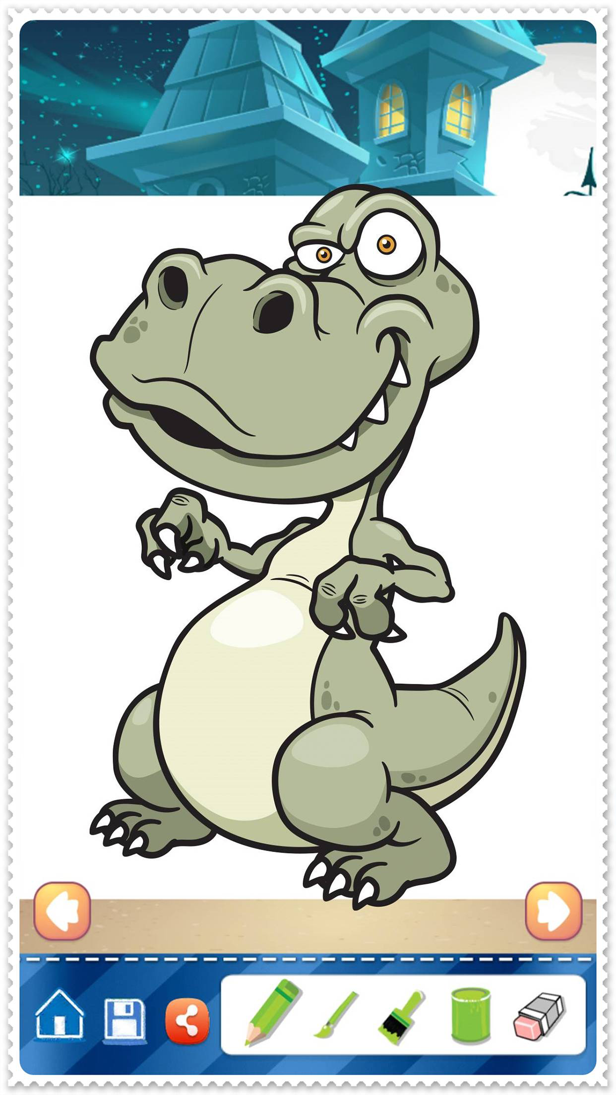 Color Book Dinosaur Coloring Pages Paint Free & Fun - preschool educational learning games for kids and toddler screenshot 3