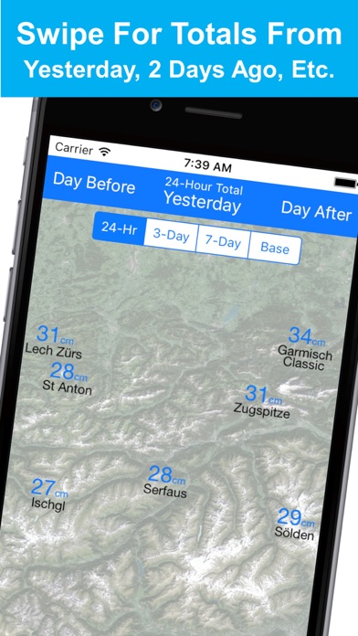 Alps Snow Map - Snow Reports Screenshot
