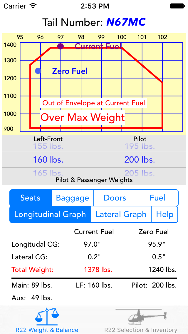 R22 Weight and Balance