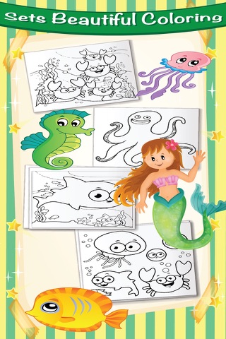 Little Ocean World: Mermaid Coloring Pages - Princess of Sea Beach Holiday Drawing Paint Learning for Kids screenshot 3