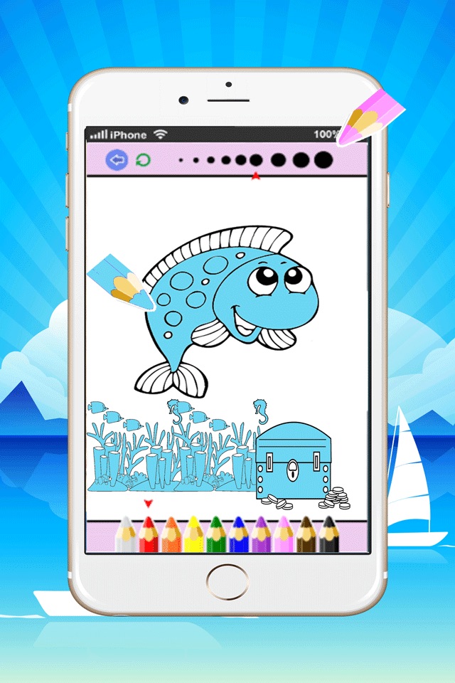 Cute Sea Animals Coloring Book:learn to paint and drawing easy screenshot 2