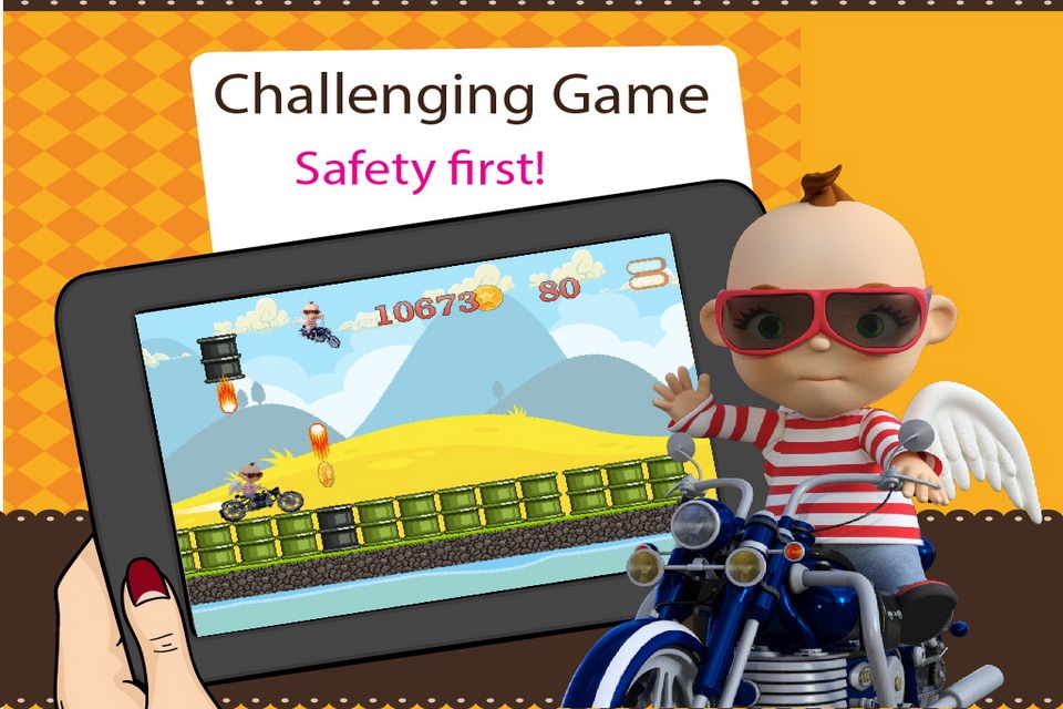 Angel Child Racing - Little chic cupid baby with motorbike screenshot 3