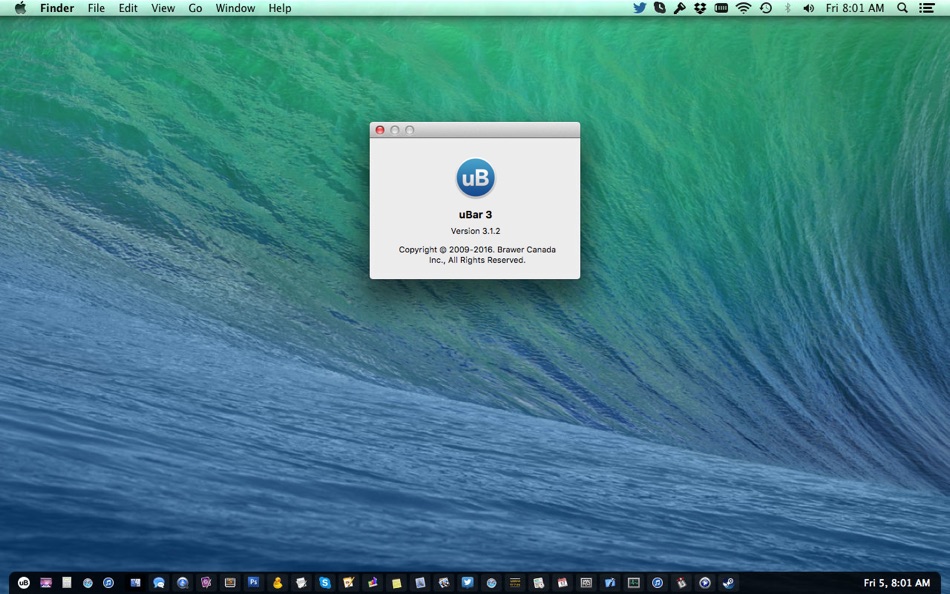 #1. uBar 3 (macOS) Podle: Brawer Software