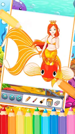 Game screenshot princess mermaid coloring pages free for girl kids apk