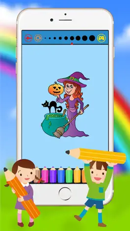 Game screenshot Halloween & Witch Coloring Book - Drawing Ghost for kids apk